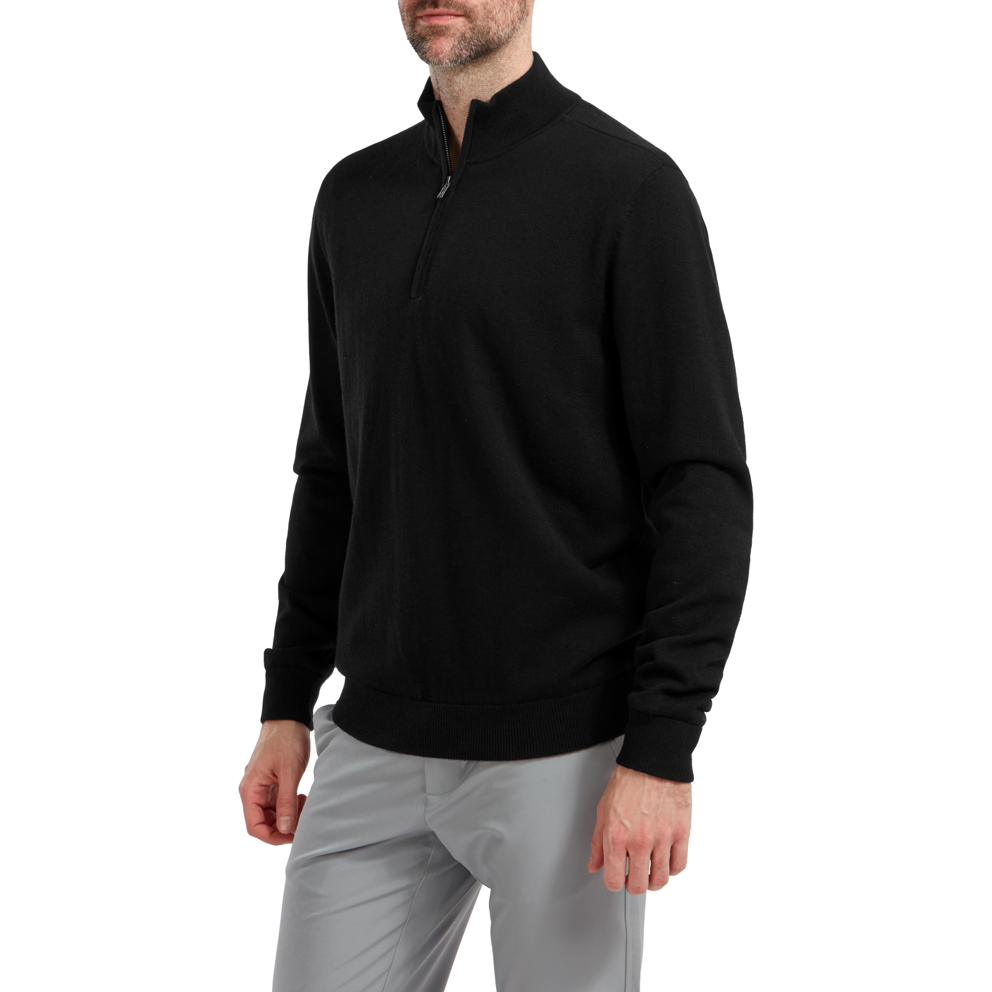 Wool Blend 1/2 Zip Lined Pullover