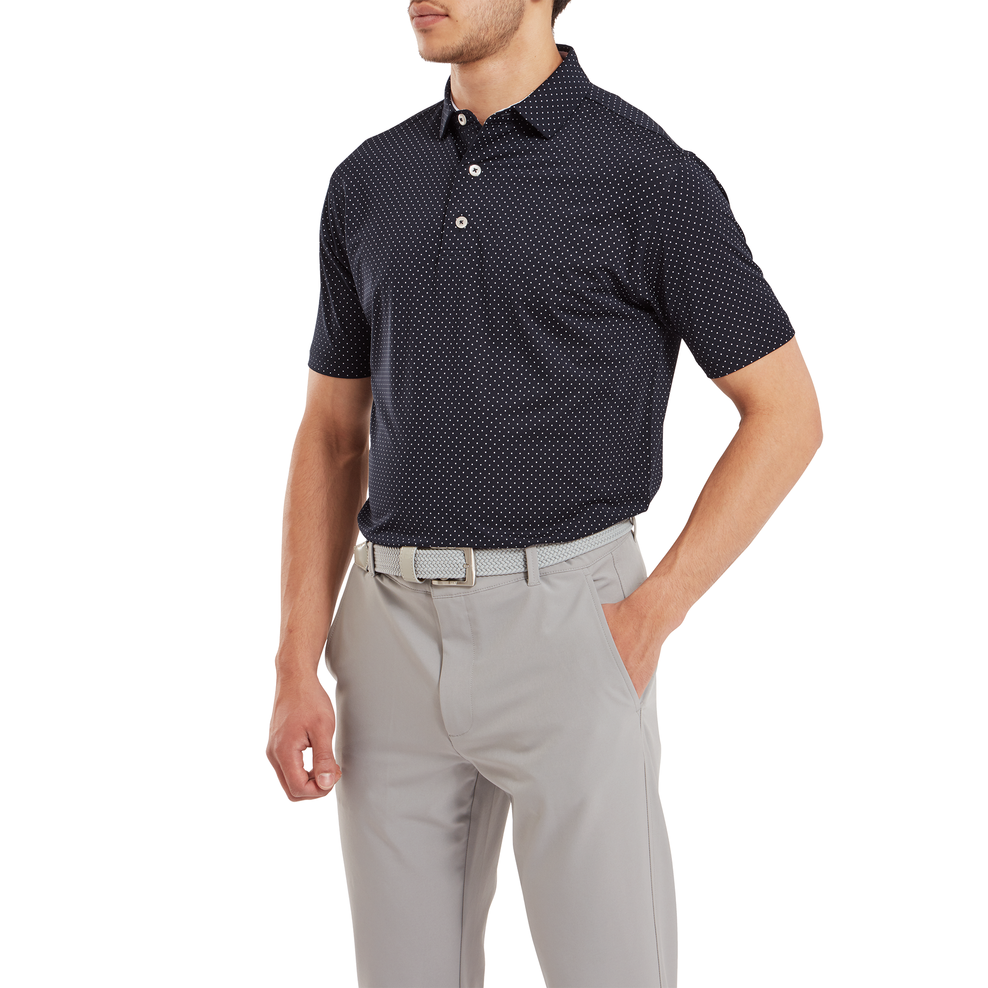 Stretch Lisle Dot Print